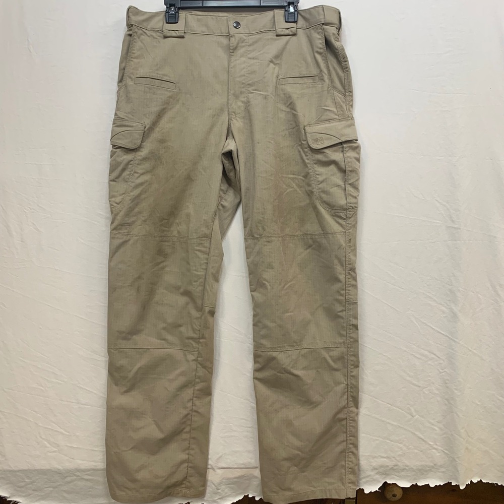 5.11 Tactical Mens Khaki Tan Ripstop Cargo Pants 38x34 Work Outdoor Utility